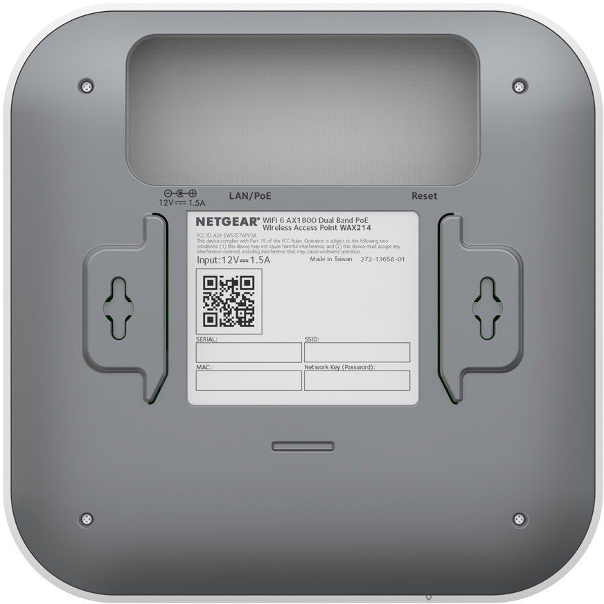 Netgear WAX214 Dual Band IEEE 802.11 a/b/g/n/ac/ax/e 1.76 Gbit/s Wireless Access Point - Indoor