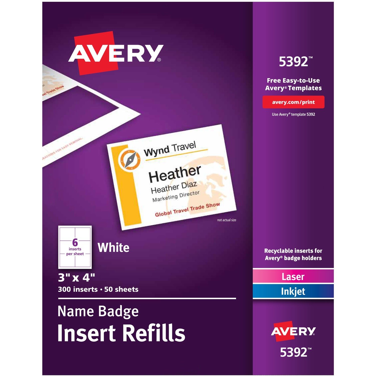 Avery&reg; Laser/Inkjet Badge Insert Refills