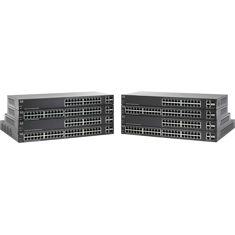 Cisco Smart Plus 220 SF220-24 24 Poorten Beheer mogelijk Ethernetswitch - Fast Ethernet, Gigabit Ethernet - 10/100Base-TX, 10/100/1000Base-T, 1000Base-X - Refurbished