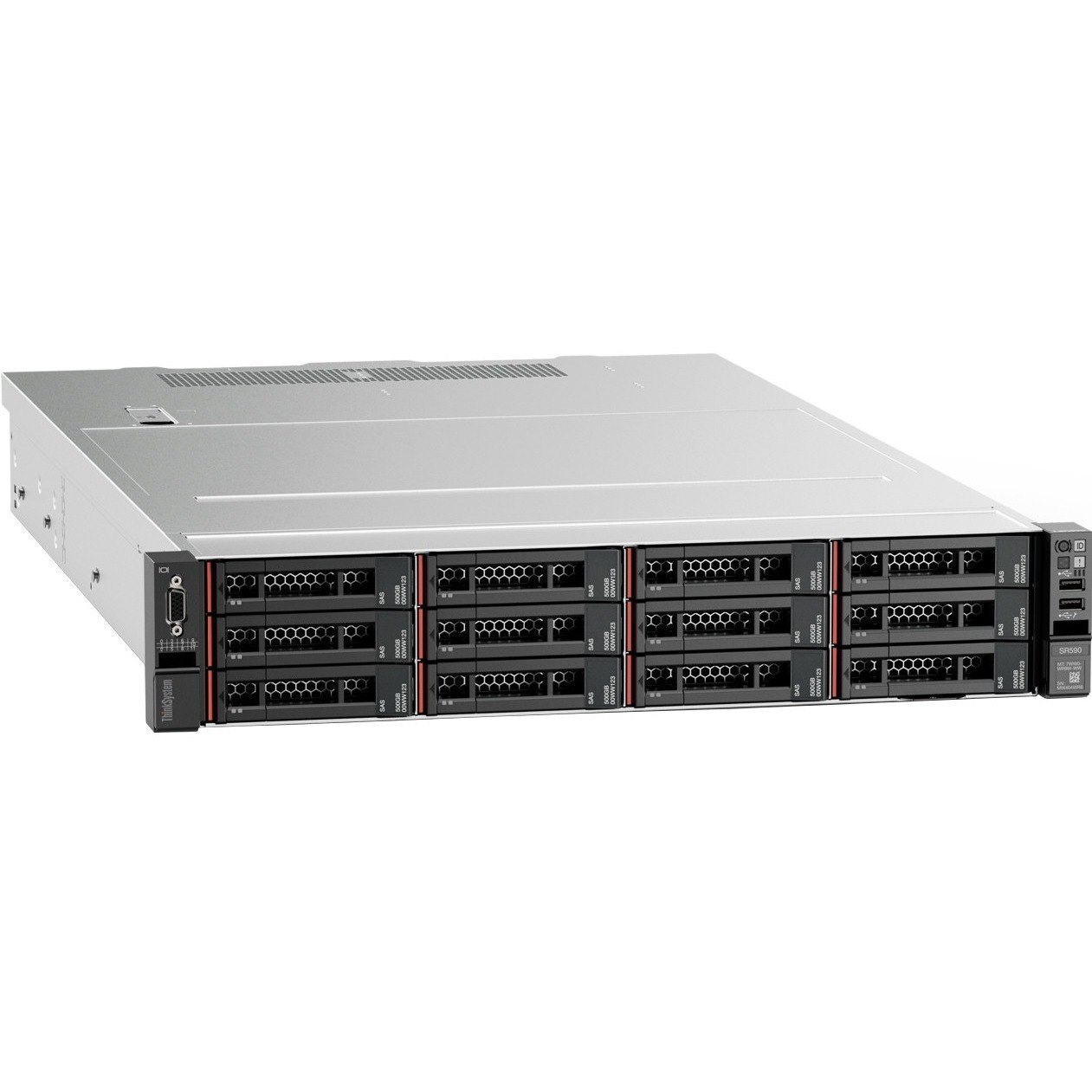 Lenovo ThinkSystem SR590 7X99A07BAU 2U Rack Server - 1 Xeon Silver 4210 2.20 GHz - 16 GB RAM - 12Gb/s SAS, Serial ATA/600 Controller