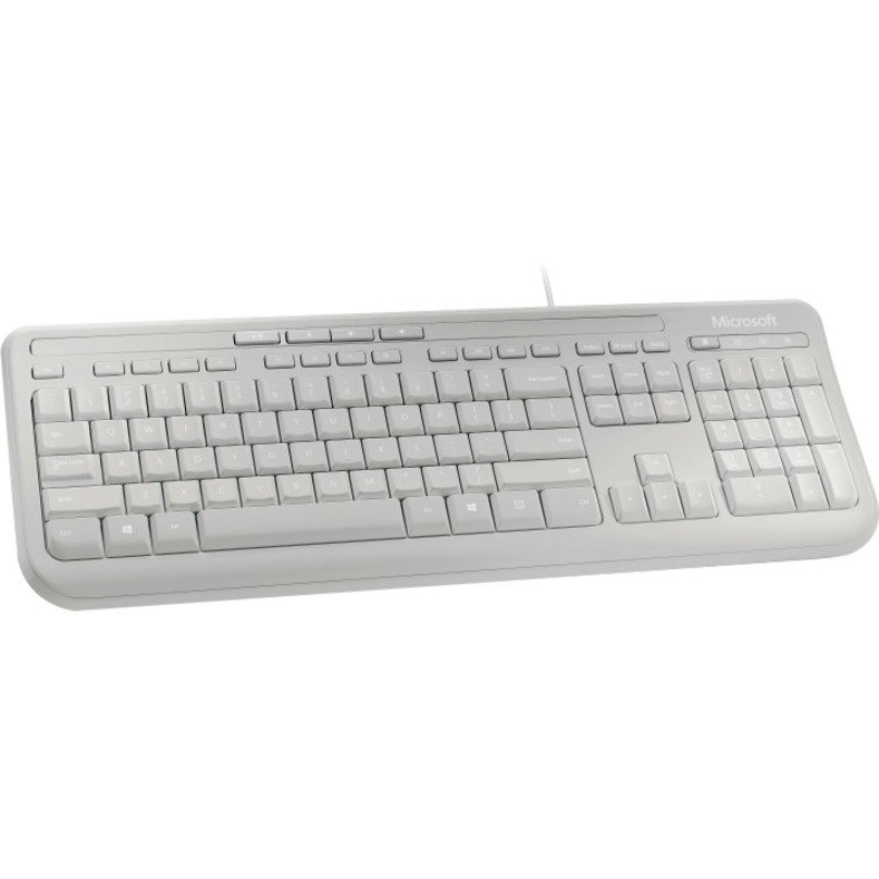 Microsoft 600 Keyboard - Cable Connectivity - USB Interface - English (UK) - White