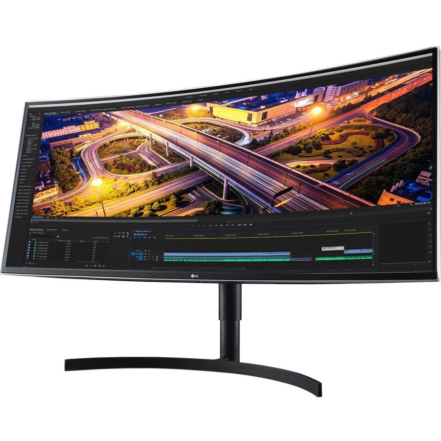 LG Ultrawide 38WN75C-B 38" Class UW-QHD+ Curved Screen Gaming LCD Monitor - 21:9 - Textured Black, Silver Spray, High Glossy Black