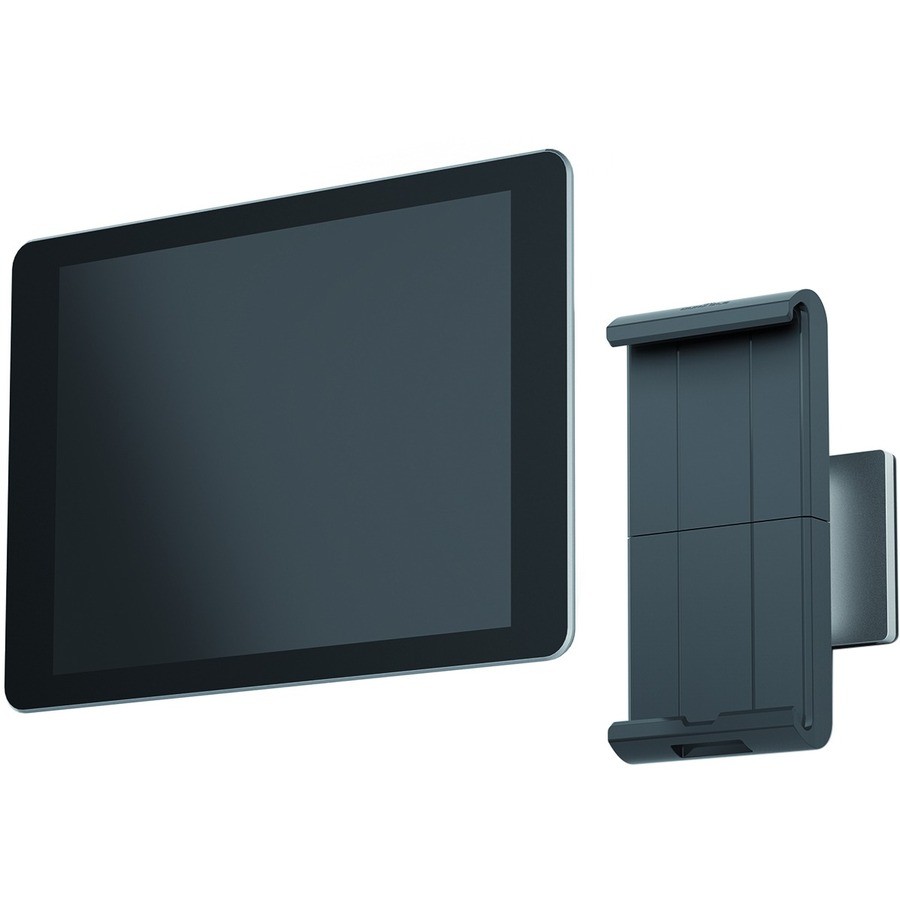 KENSINGTON UNIVERSAL TABLET HOLDER, FITS UP TO 13" TABLETS, WALL MOUNT CLAMP, SILVER