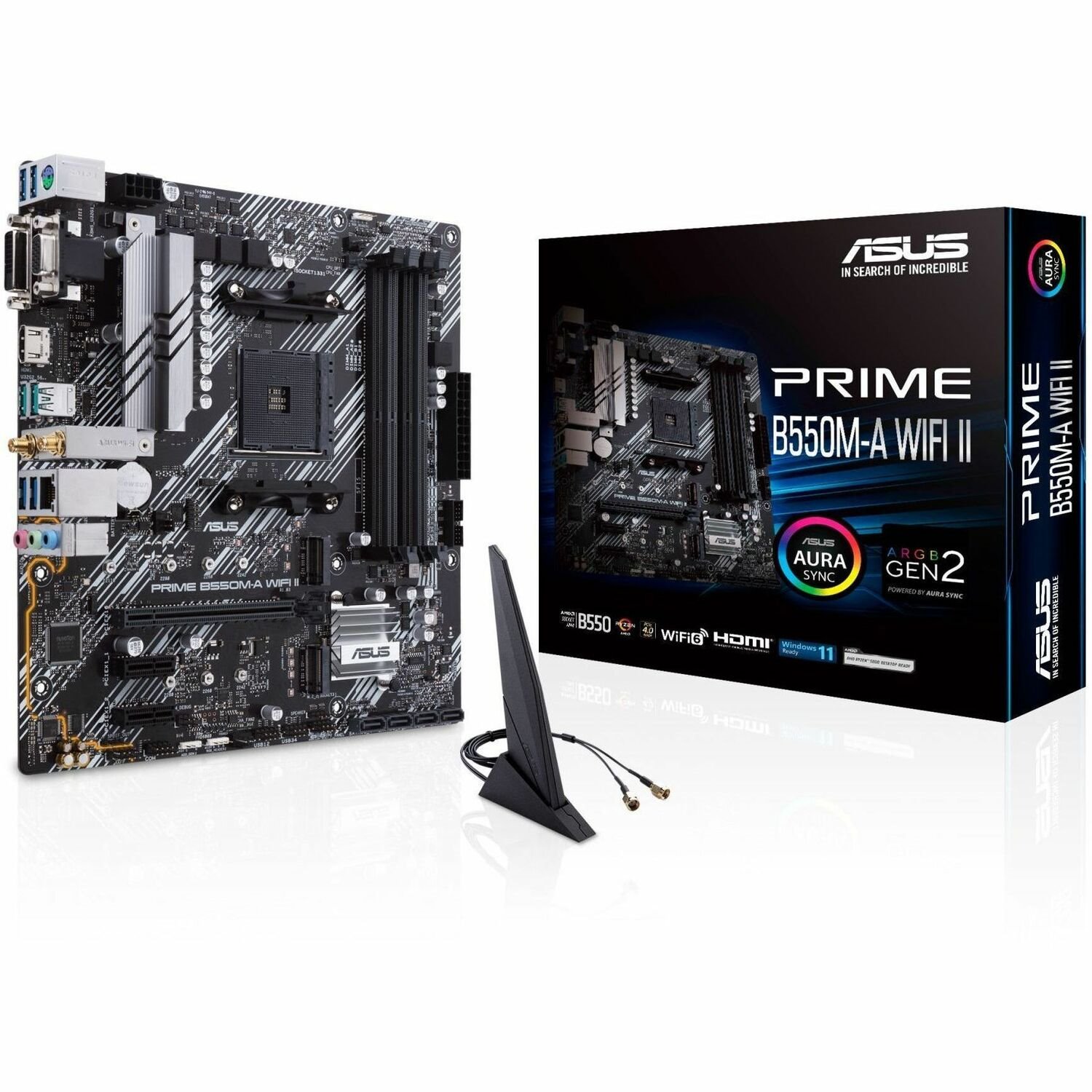 Asus Prime B550M-A WIFI II Desktop Motherboard - AMD B550 Chipset - Socket AM4 - Micro ATX