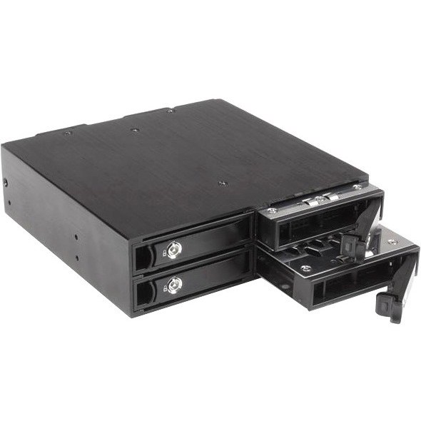 StarTech.com Drive Enclosure for 5.25" SATA/600, Serial Attached SCSI (SAS) - Serial ATA/600 Host Interface Internal - Black