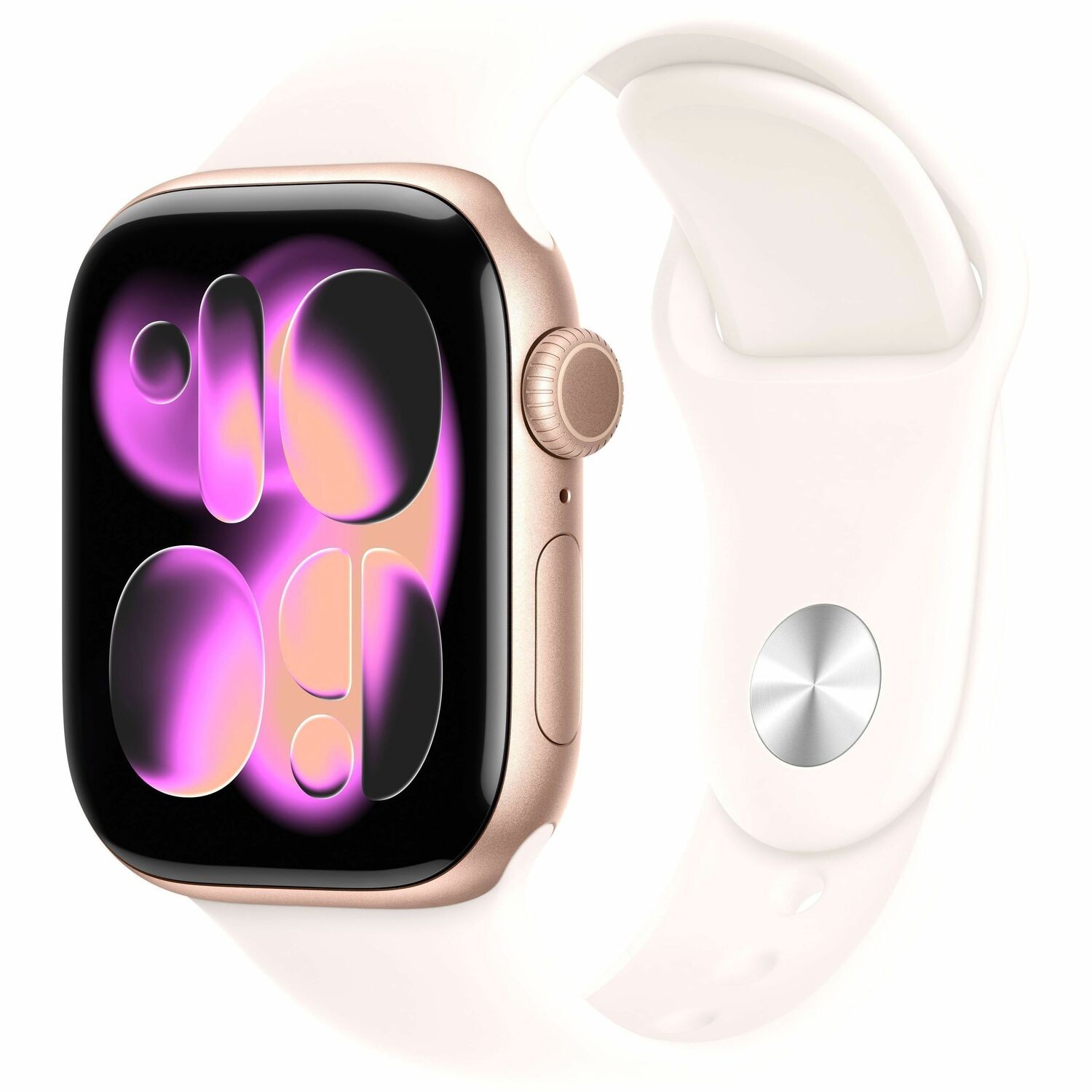 Apple Watch Series 11 Smart Watch - 42 mm Case Height - 36 mm Case Width - Rose Gold Case Color - Light Blush Band Color - Aluminium Case Material - Rubber Band Material - Wireless LAN