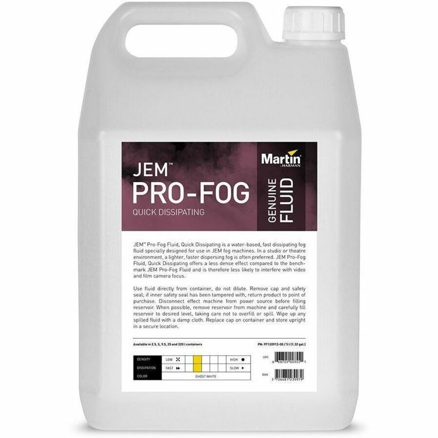 Martin JEM Pro-Fog Fluid, Quick Dissipating