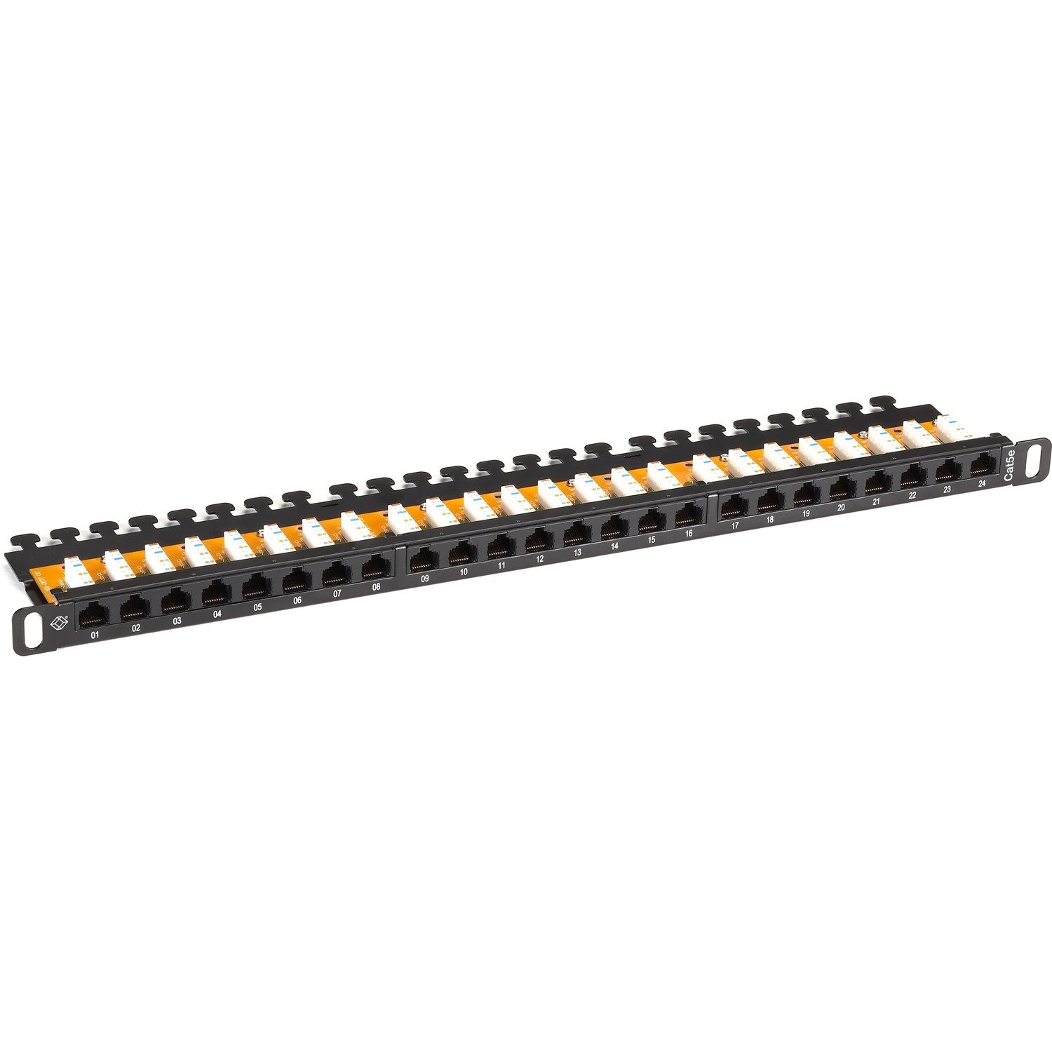 Black Box SpaceGAIN CAT5e Patch Panel - 1/2U, Unshielded, 24-Port