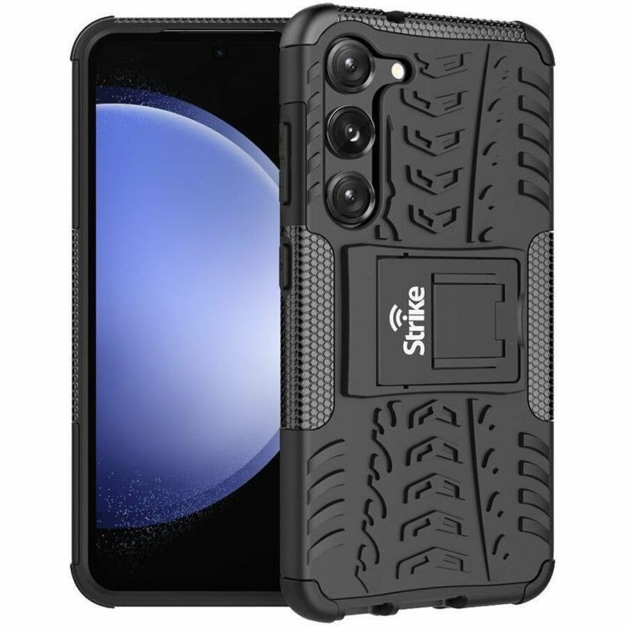 Strike Rugged Rugged Case for Samsung Galaxy S23 FE Smartphone - Rubberized design texture - Black