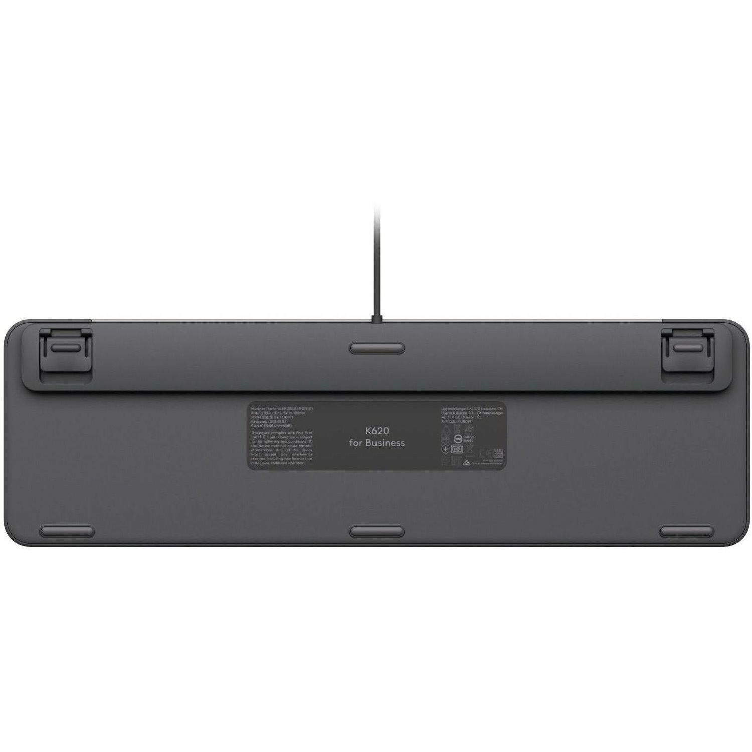 Logitech Signature Slim K620 Toetsenbord - Full-size - Kabel Verbinding - USB Type C Interface - Belgisch - AZERTY indeling - Grafiet