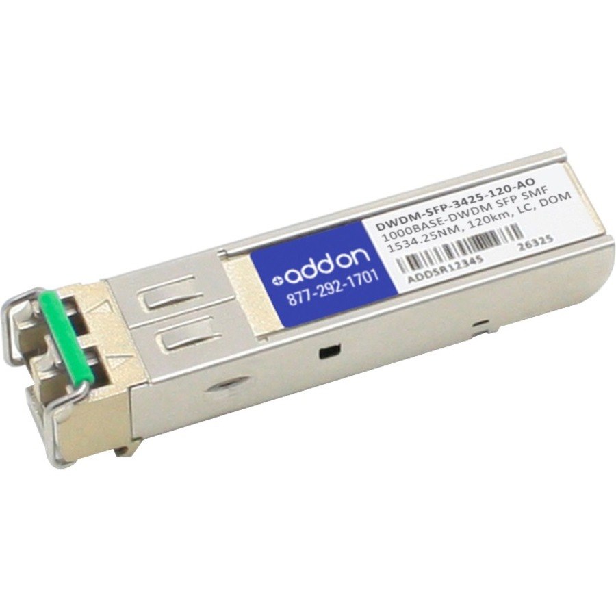 AddOn Cisco&reg; DWDM-SFP-3425-120 Compatible TAA 1000Base-DWDM SFP Transceiver C-Band 100GHz (SMF, 1534.25nm, 120km, LC, DOM)