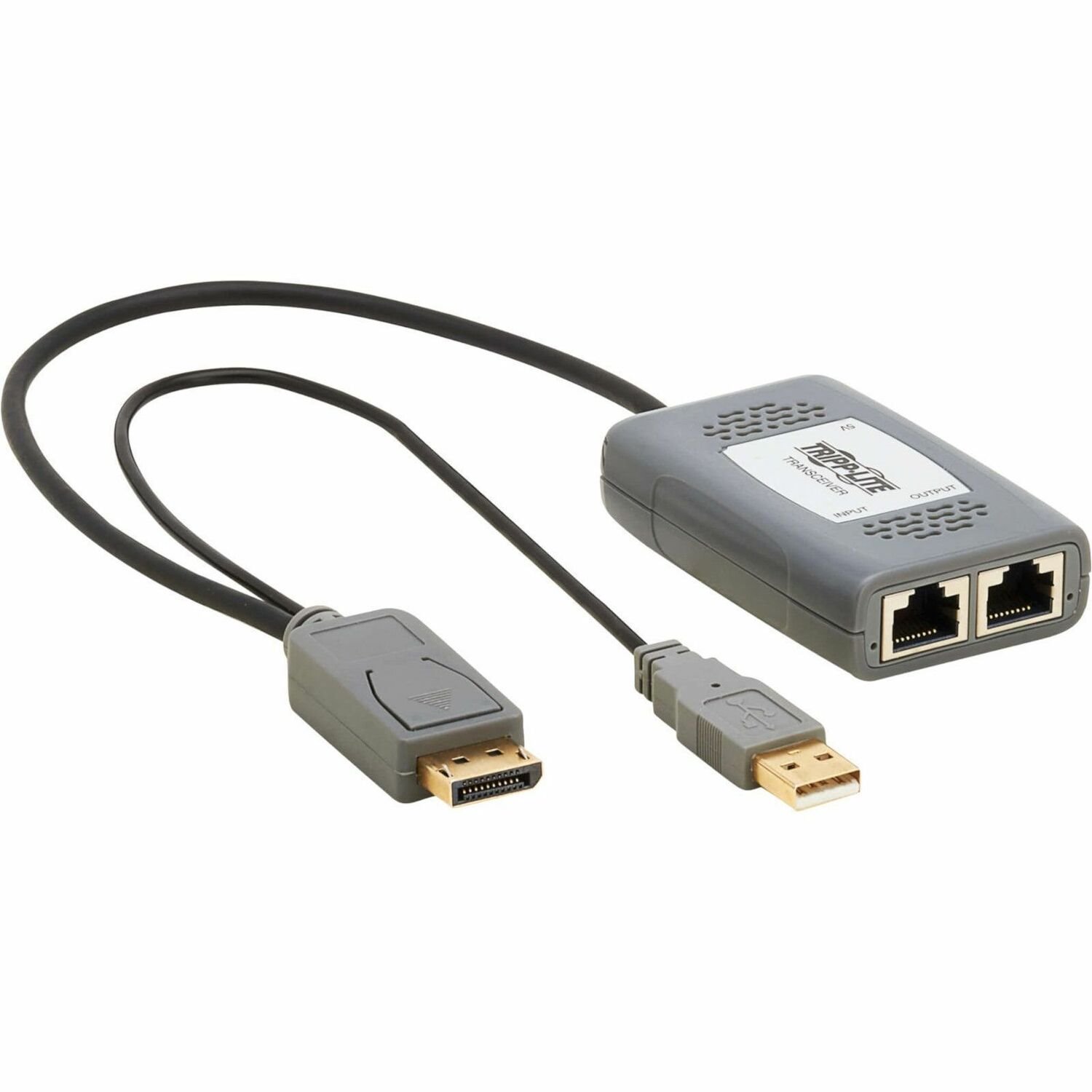 Eaton Tripp Lite Series DisplayPort over Cat6 Pigtail Receiver with Repeater, 4K 60 Hz, 4:4:4, Transceiver, HDCP 2.2, 230 ft. (70.1 m), TAA