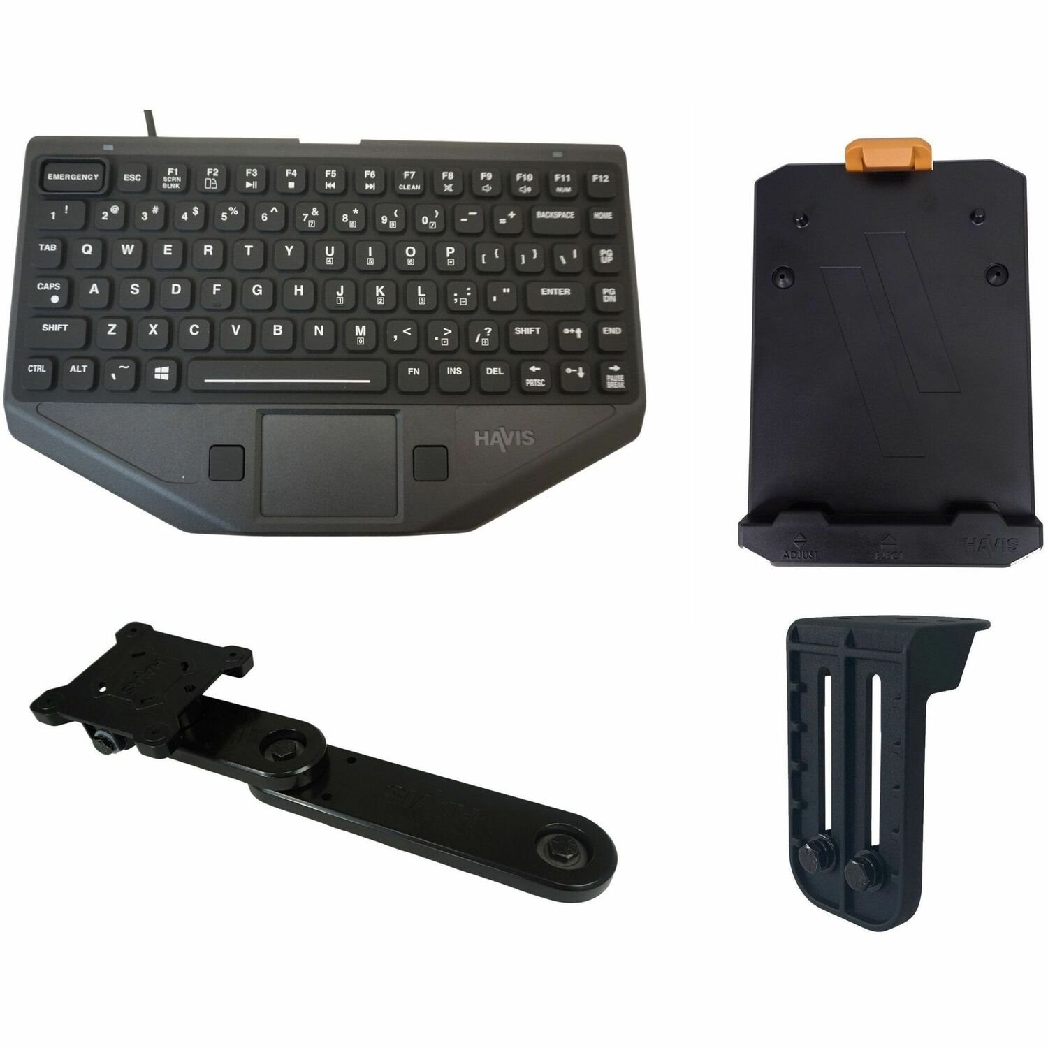 Havis Premium Package Rugged Keyboard With Mount (Includes Emergency Key)