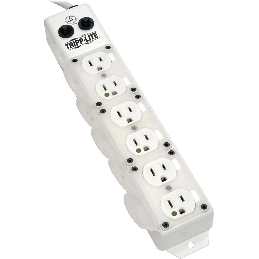 Eaton Tripp Lite Series Safe-IT UL 1363A Medical-Grade Power Strip for Patient-Care Vicinity, 6x Hospital-Grade Outlets, 15 ft. Right-Angle Cord