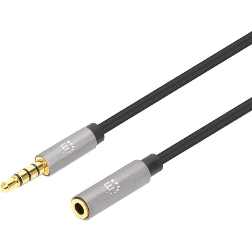 Manhattan 356046 3 m Mini-phone Audio Cable for Audio Device, Car Stereo, Headphone, Speaker, Smartphone, Notebook, Tablet, iPod, MP3 Player, Amplifier, Phone, ...