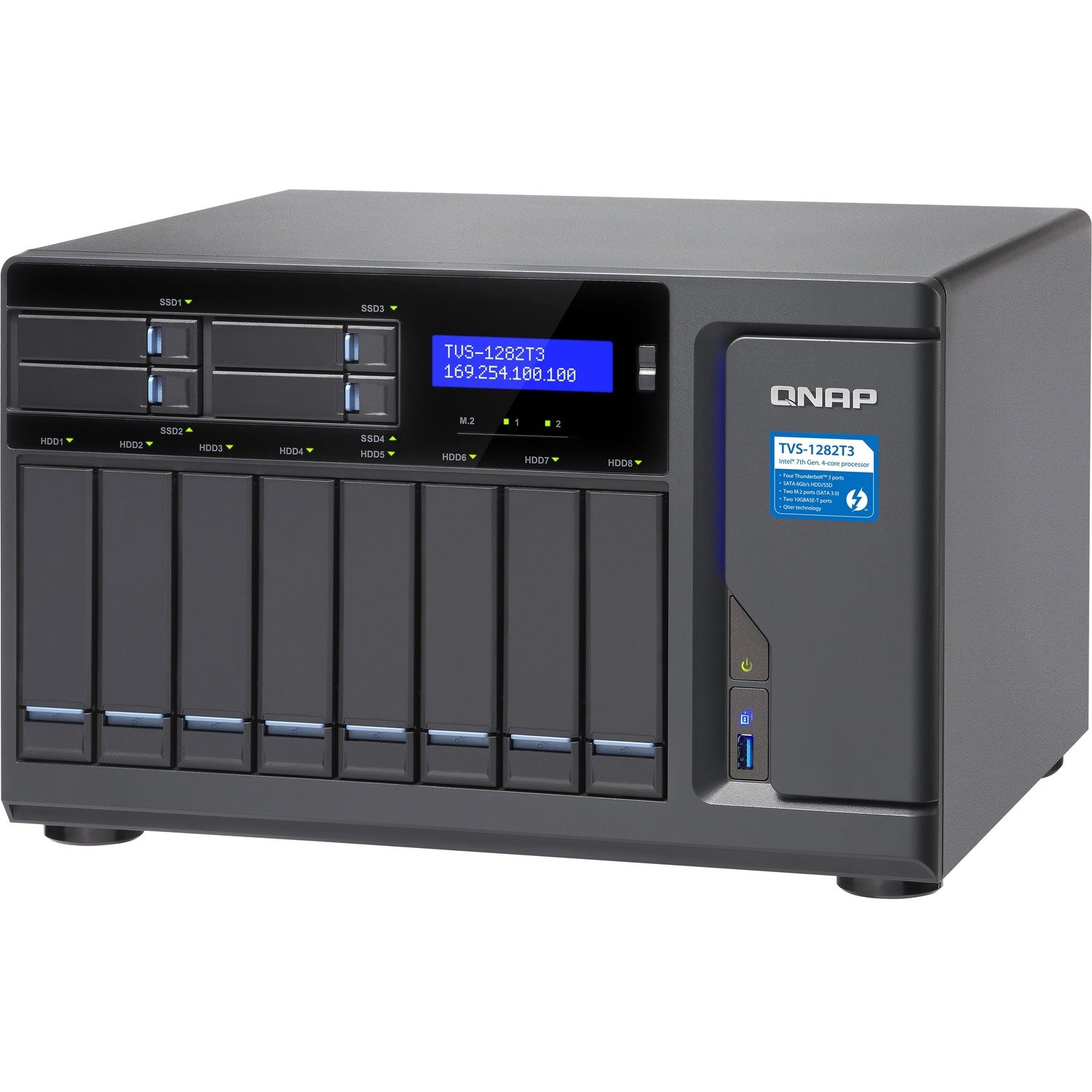 QNAP Turbo vNAS TVS-1282T3 12 x Total Bays SAN/NAS/DAS Storage System Core i5 i5-7500 Quad-core (4 Core) 3.40 GHz - 16 GB RAM - DDR4 SDRAM Tower