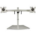 StarTech.com Dual Monitor Stand, Free Standing Desktop Pole Stand for 2x 24" (17.6lb/8kg) VESA Mount Displays, Height Adjustable, Silver