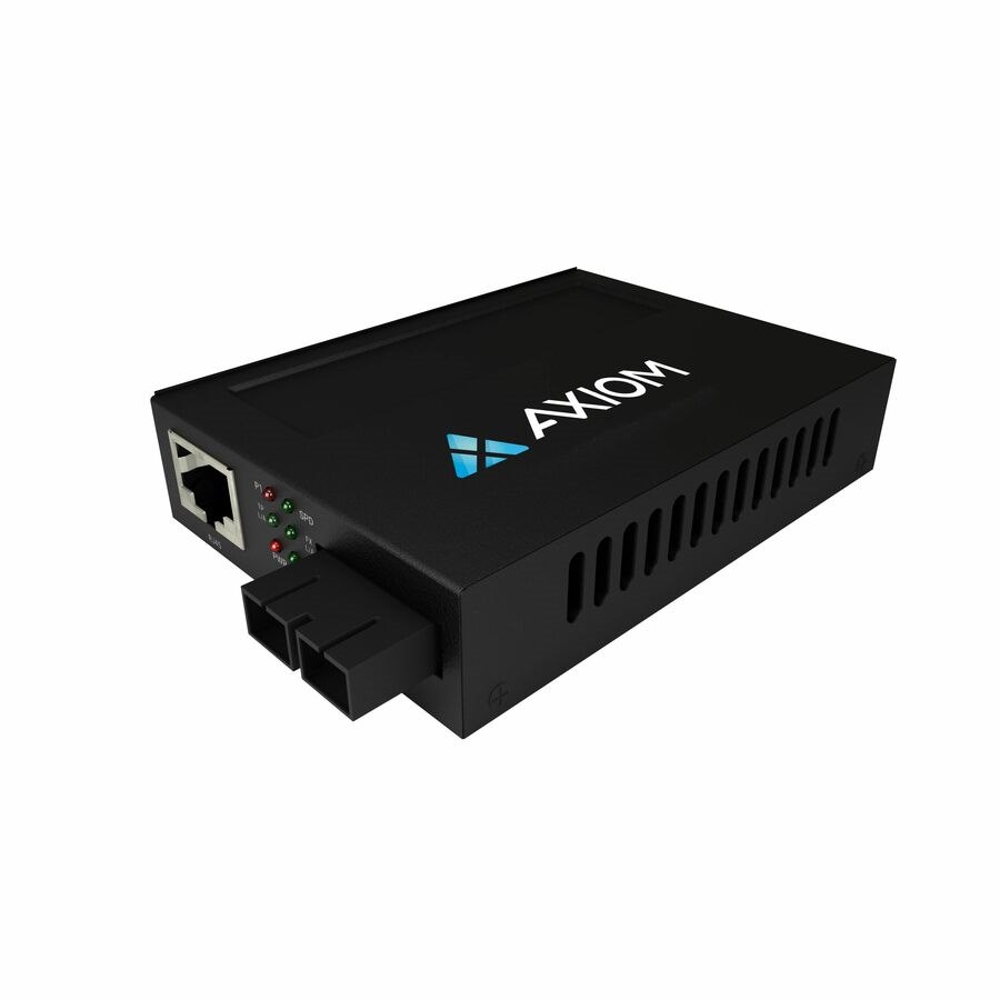 Axiom TAA 1Gbs POE+ RJ45 to 1000BASE-LX Fiber Media Converter -SMF, SC, 40km, 1310nm