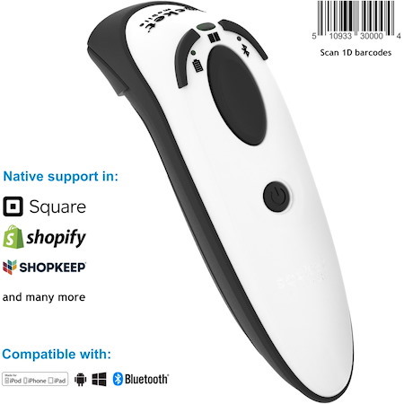 Socket Mobile DuraScan® D730, Laser Barcode Scanner, White