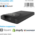 Socket CHS 8Ci, iOS, Android, 1D, Black-Antimicrobial, with USB Charging Cable, Lanyard