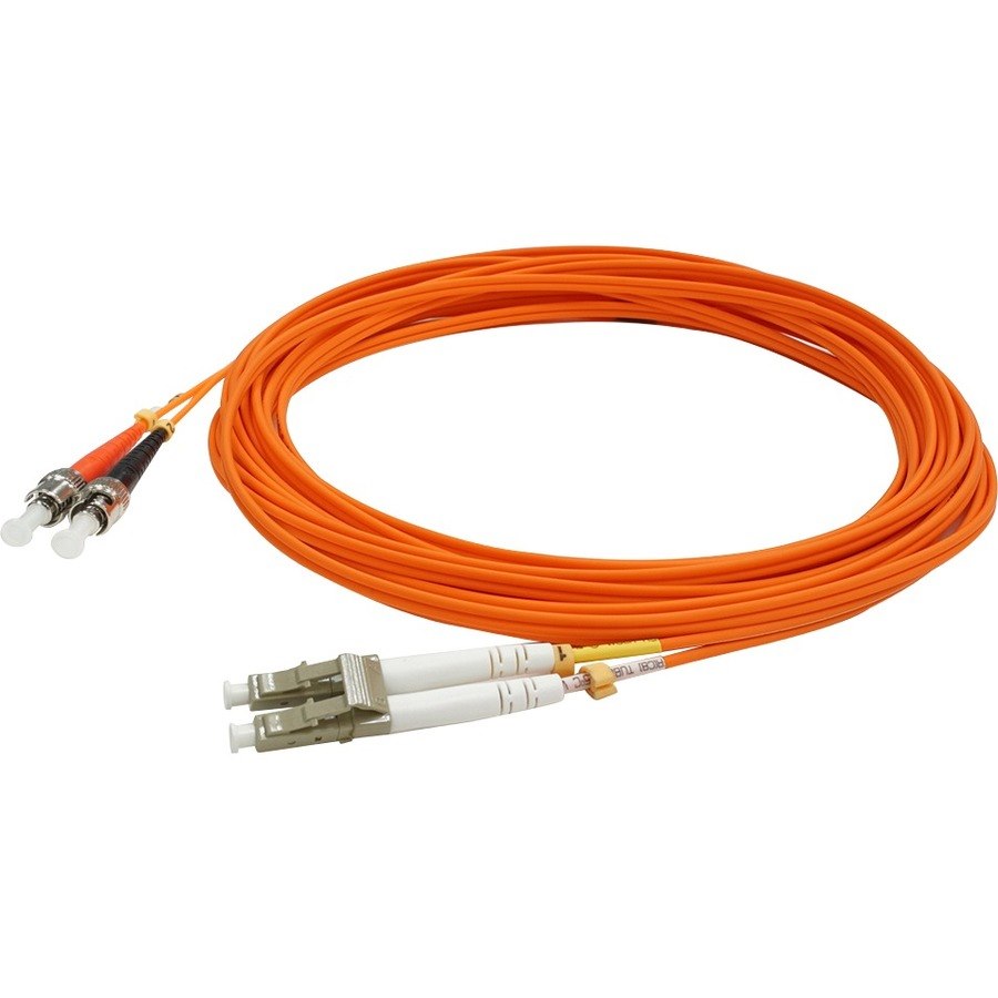 AddOn 1m LC (Male) to ST (Male) Orange OM1 Duplex Fiber TAA Compliant OFNR (Riser-Rated) Patch Cable