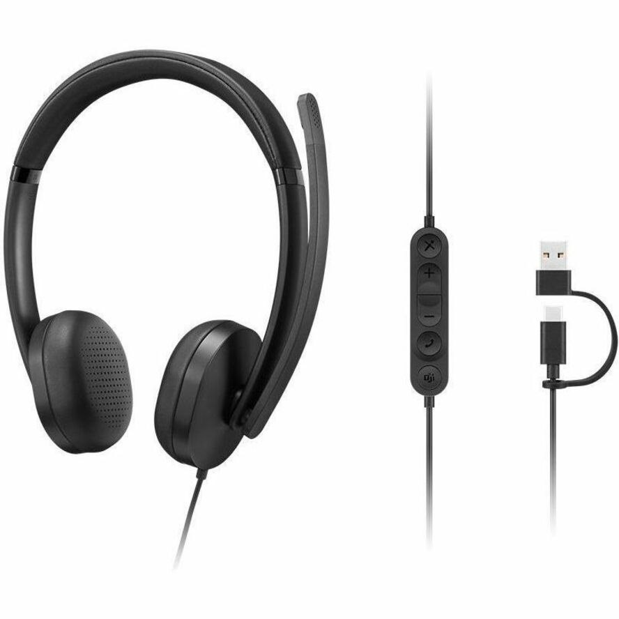 Lenovo Wired Over-the-head Stereo Headset - Black