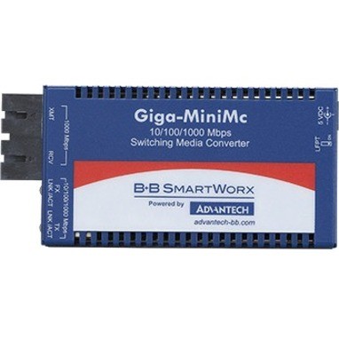 B+B SmartWorx 10/100/1000Mbps Miniature Media Converter with LFPT