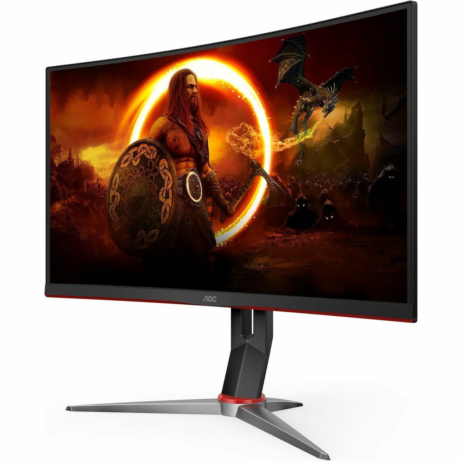 AOC C27G4Z 27" Class Full HD Curved Screen Gaming LED Monitor - 16:9 - Black, Red