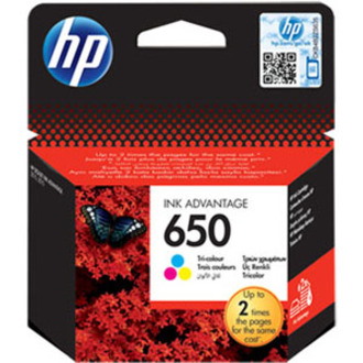 HP 650 Original Inkjet Ink Cartridge - Cyan, Magenta, Yellow Pack