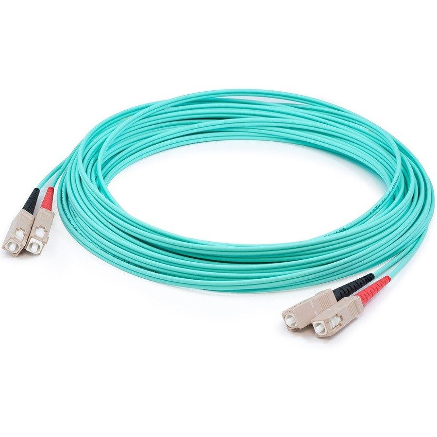 AddOn 20m SC (Male) to SC (Male) Aqua OM3 Duplex Fiber OFNR (Riser-Rated) Patch Cable