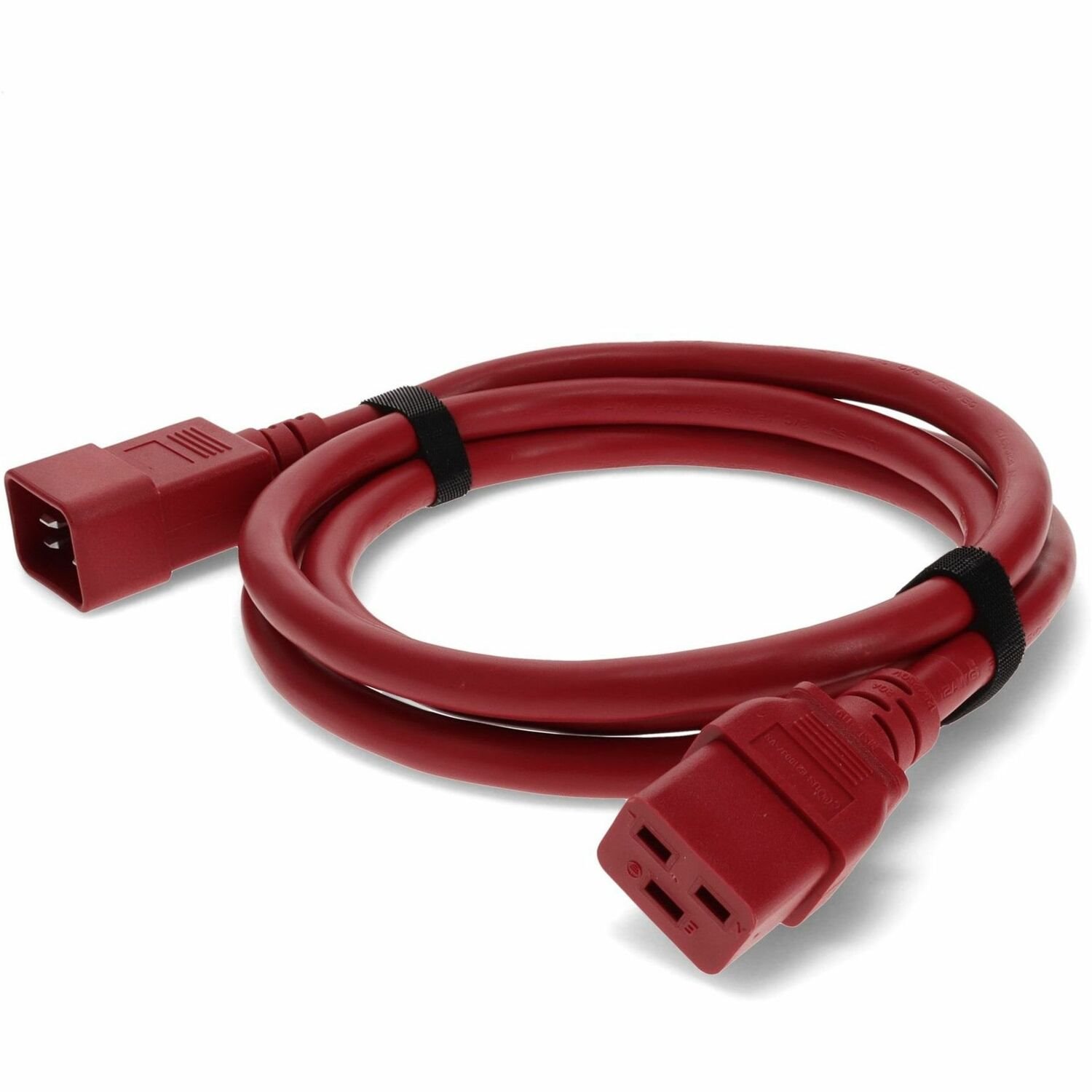AddOn 2ft C19 Female to C20 Male 12AWG 100-250V at 20A Red Power Cable