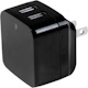 StarTech.com Travel USB Wall Charger - 2 Port - Black - Universal Travel Adapter - International Power Adapter - USB Charger