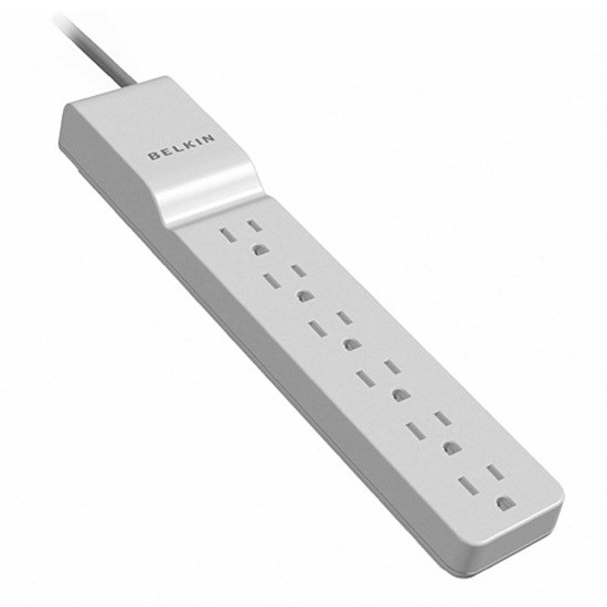 Belkin 6-Outlet Home and Office Surge Protector - 4 foot cord - Black - 720 Joule