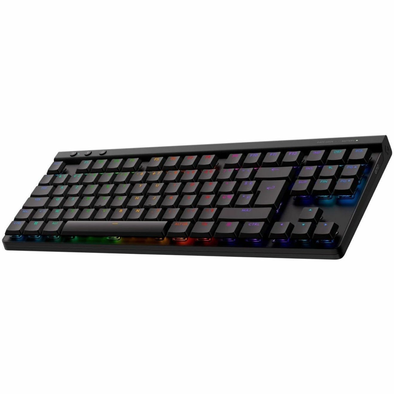 Logitech G G515 LIGHTSPEED TKL Gaming-toetsenbord - Draadloos Verbinding - USB type A Interface - RGB LED - Frans - AZERTY indeling - Zwart