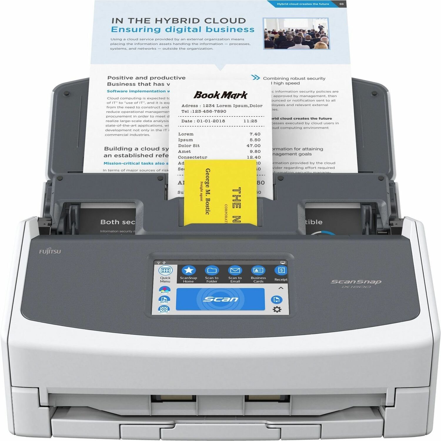 Ricoh ScanSnap iX1600 ADF/Manual Feed Scanner - 600 dpi Optical