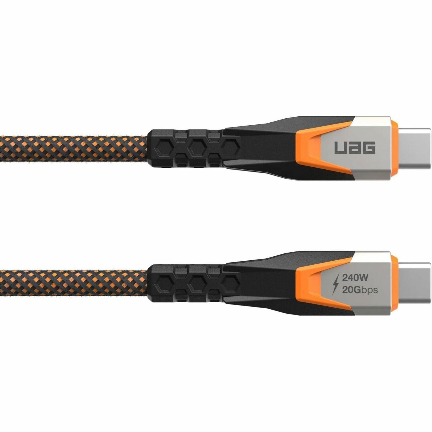 Urban Armor Gear SRGE 3.2 USB-C 20Gbps 240W Power Cable - Black/Orange