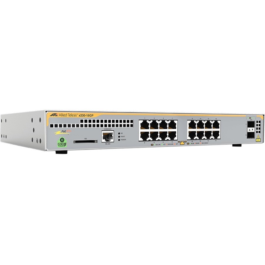 Allied Telesis x230 x230-18GP 16 Ports Manageable Ethernet Switch - Gigabit Ethernet - 10/100/1000Base-T, 1000Base-X