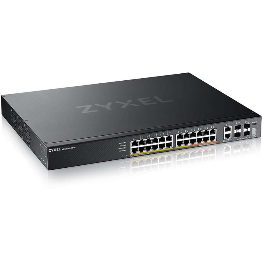 ZYXEL XGS2220-30HP 24-Port Gigabit L3 Managed and Nebula Pro Cloud Managed Switch | 26 PoE+ Ports at 400W with 4 SFP+ 10G Uplinks and 2 10G Ethernet Ports