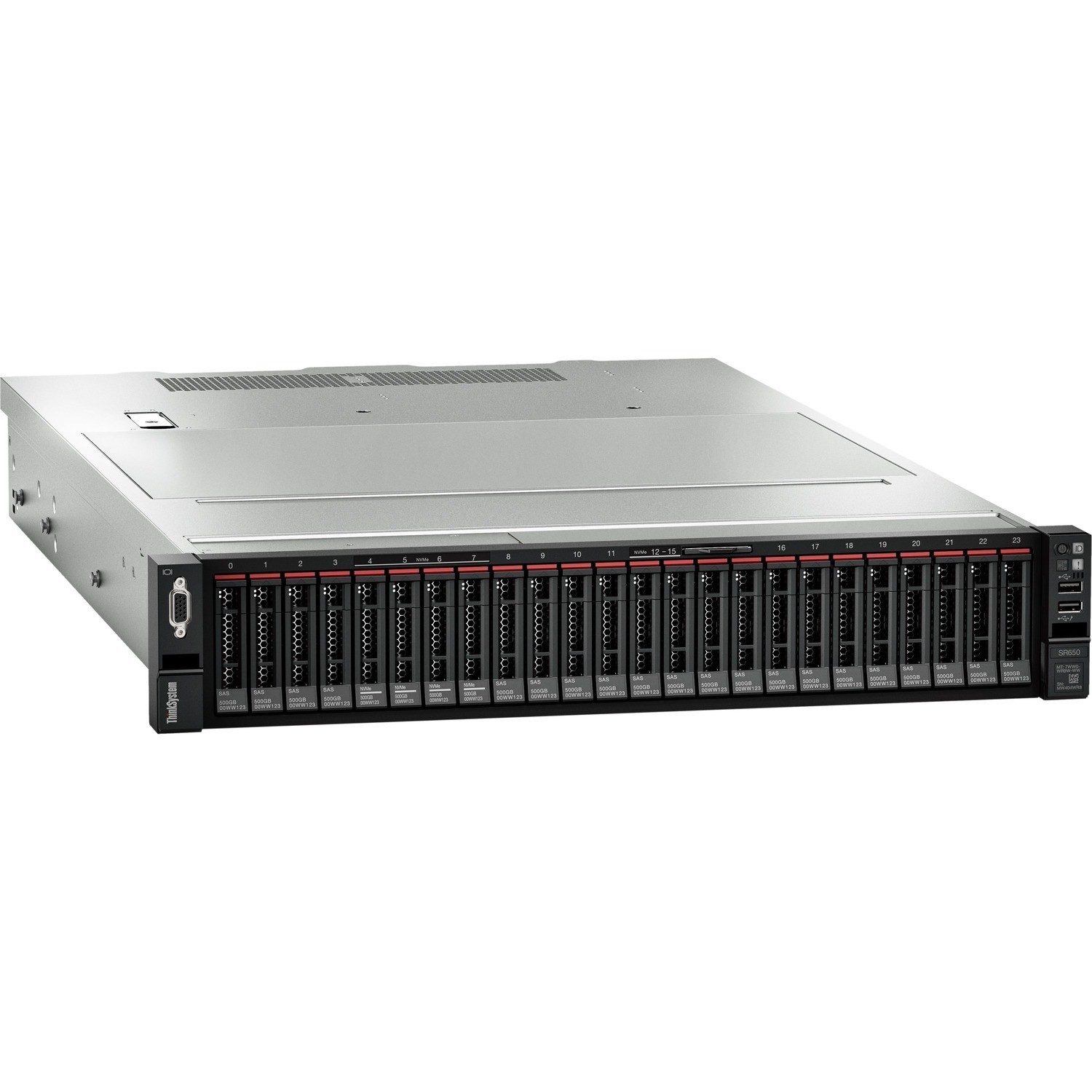 Lenovo ThinkSystem SR650 7X06A0PNNA 2U Rack Server - 2 Xeon Silver 4214 2.20 GHz - 192 GB RAM - 6.50 TB SSD - (2 x 3.2TB, 2 x 128GB) SSD Configuration - 12Gb/s SAS Controller