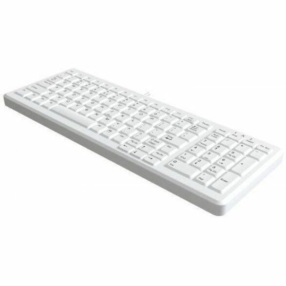 TG3 Electronics Medical, Cleanable, Sealed Keyboard With 103 Keys. White Rubber, Green Backlight