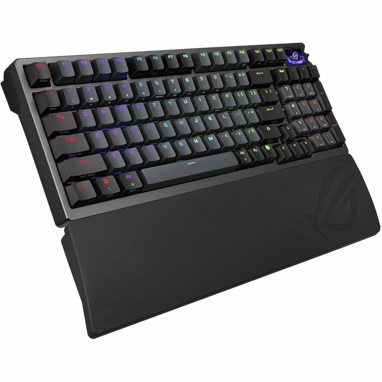 Asus ROG Azoth 96 HE Lite Gaming Keyboard - Compact - Wired/Wireless Connectivity - USB 2.0 Type A, USB Type C Interface - RGB LED - Black