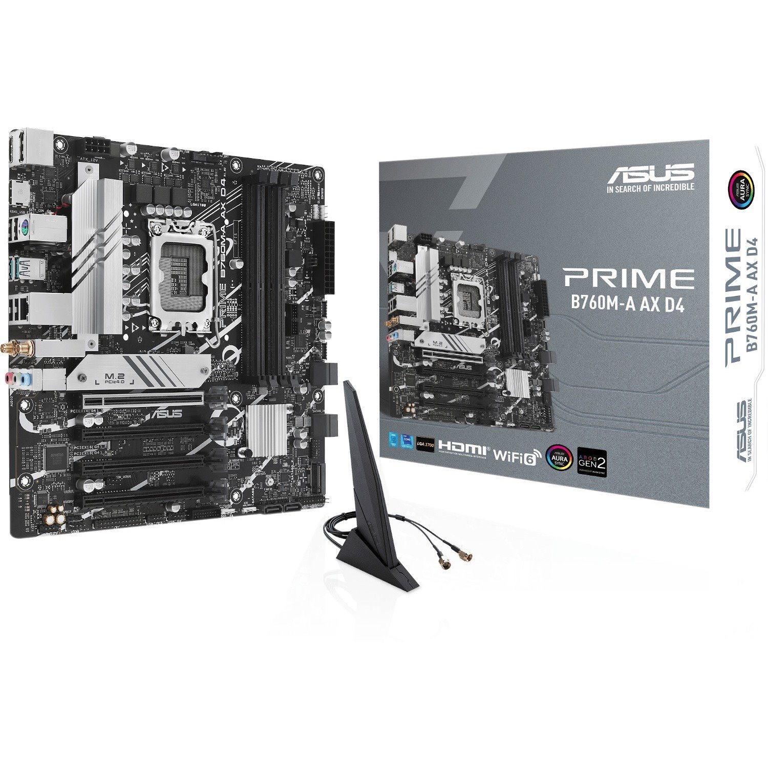 Asus Prime B760M-A AX D4 Desktop Motherboard - Intel B760 Chipset - Socket LGA-1700 - Micro ATX