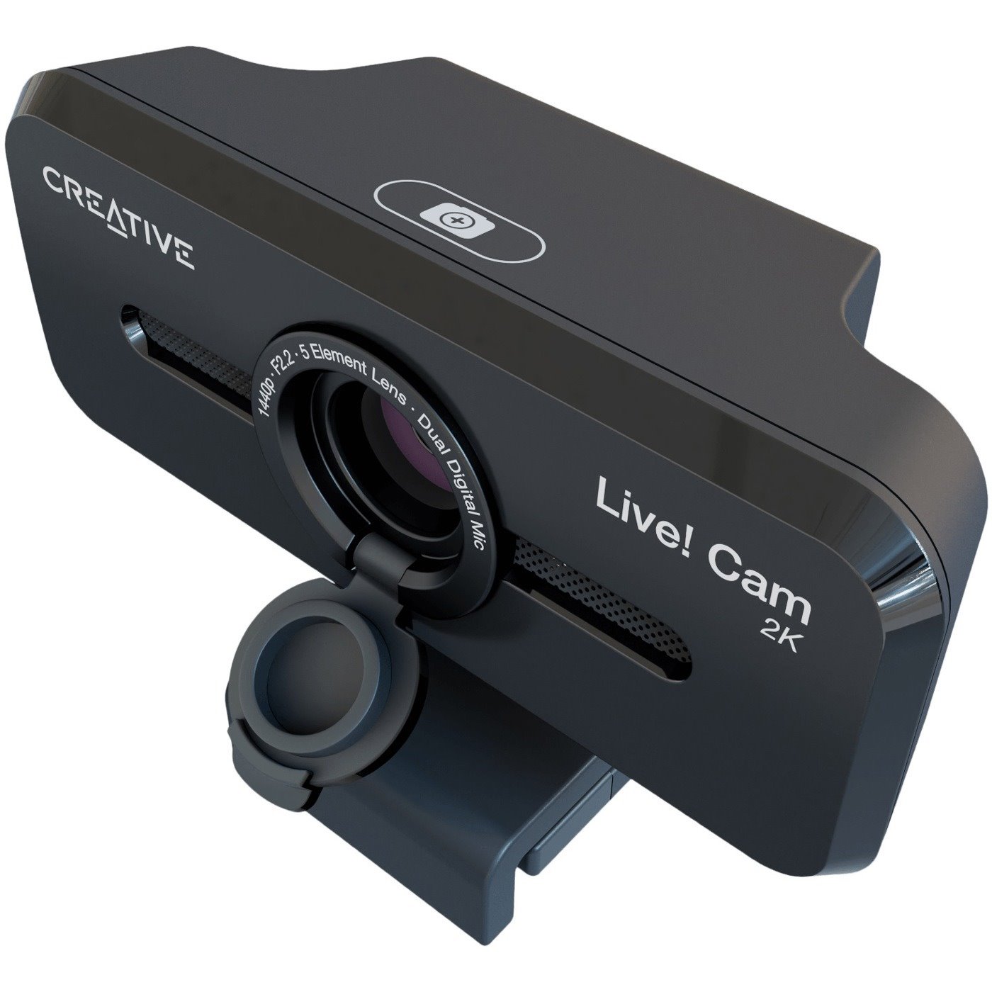 Creative Live! Cam Sync V3 2K QHD USB Webcam with 4X Digital Zoom (4 Zoom Modes from Wide Angle to Narrow Portrait View), Privacy Lens, 2 Mics, for PC and Mac