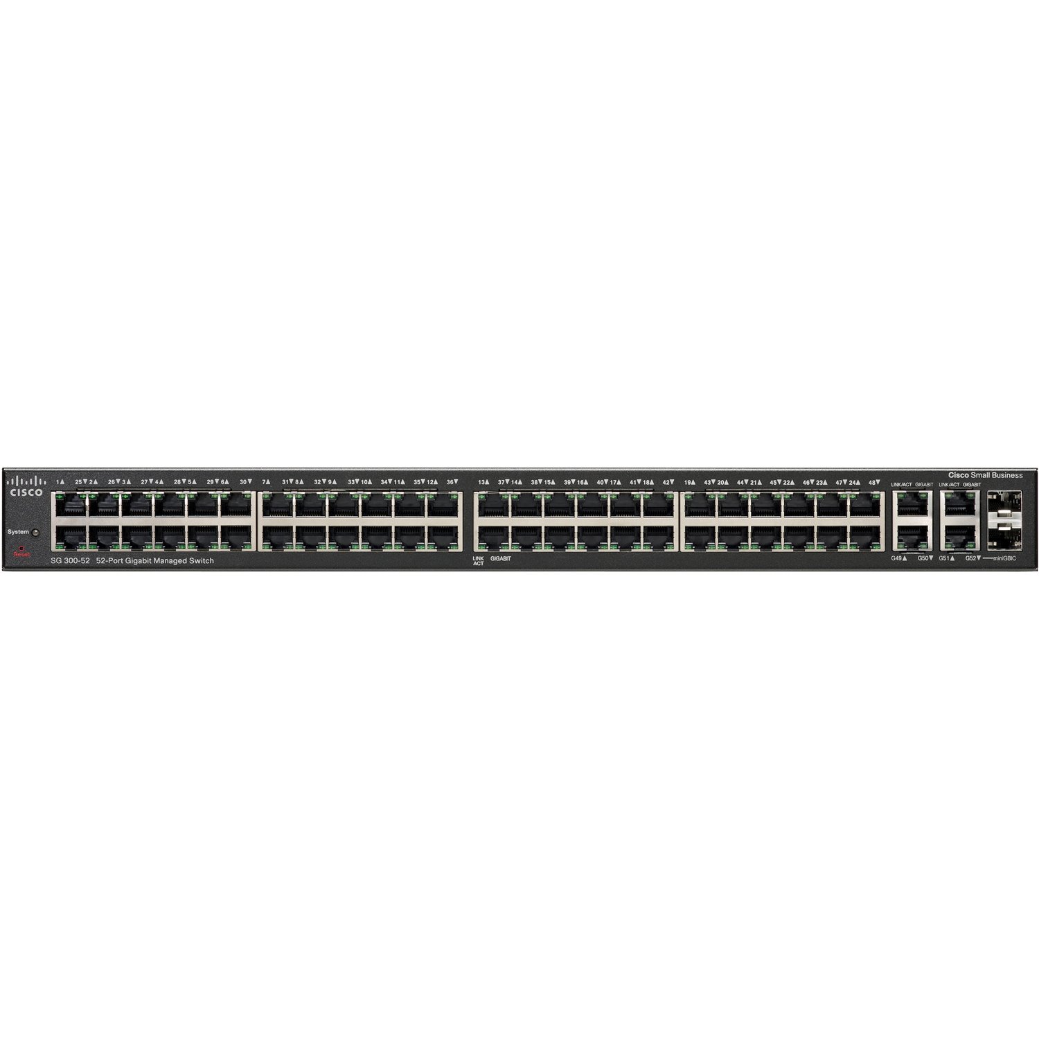 Cisco 300 SG300-52MP 52 Ports Manageable Layer 3 Switch - Gigabit Ethernet - 10/100/1000Base-T