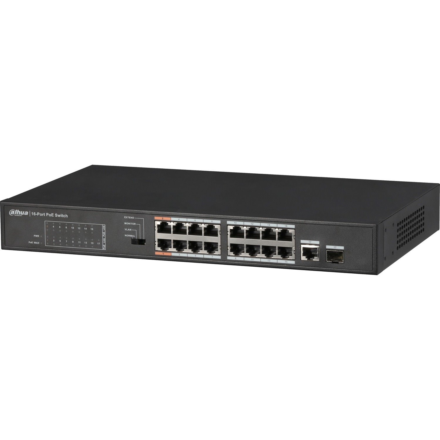 Dahua 16 Ports Ethernet Switch - Gigabit Ethernet, Fast Ethernet - 10/100/1000Base-TX