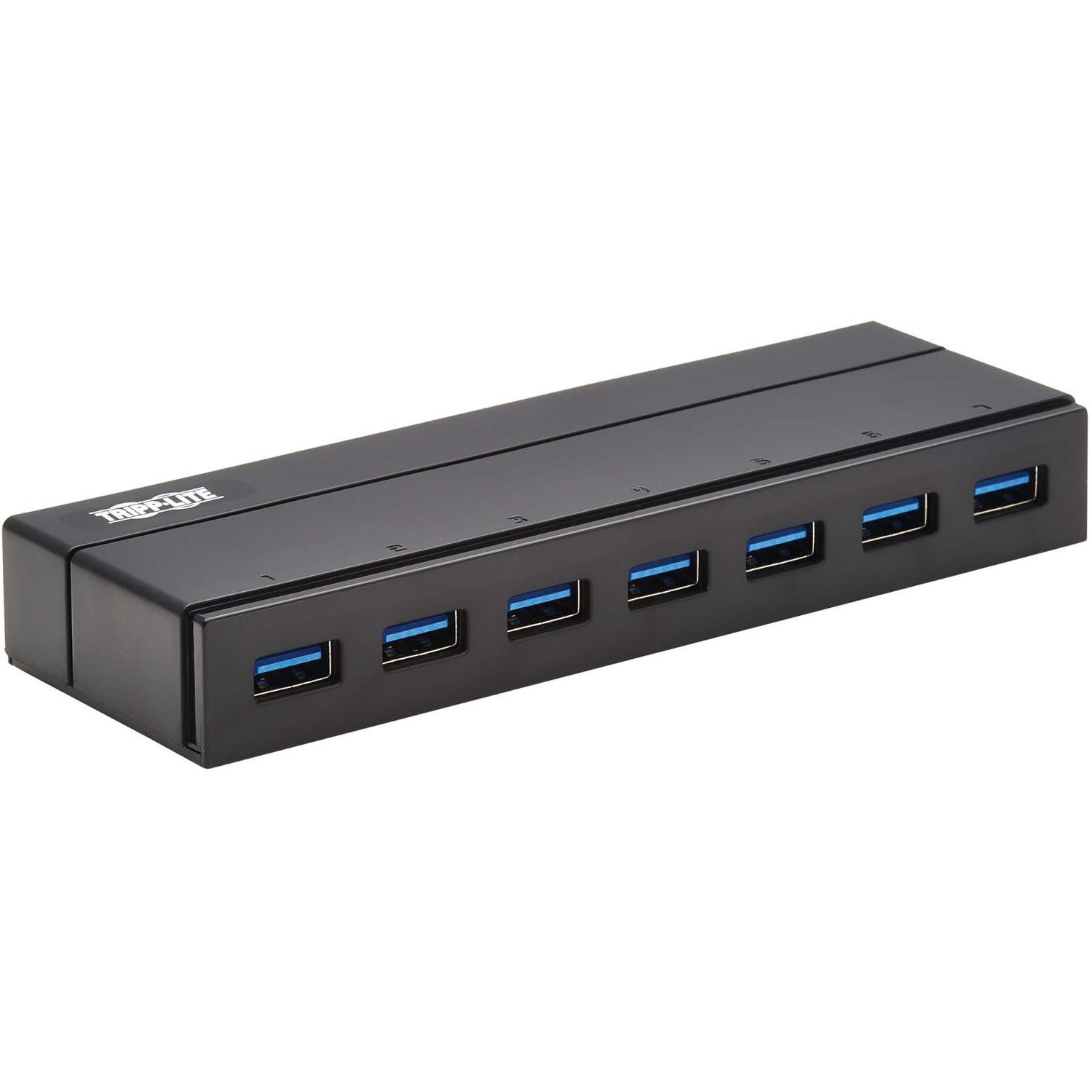 Eaton Tripp Lite Series 7-Port USB-A Mini Hub - USB 3.x (5Gbps), International Plug Adapters