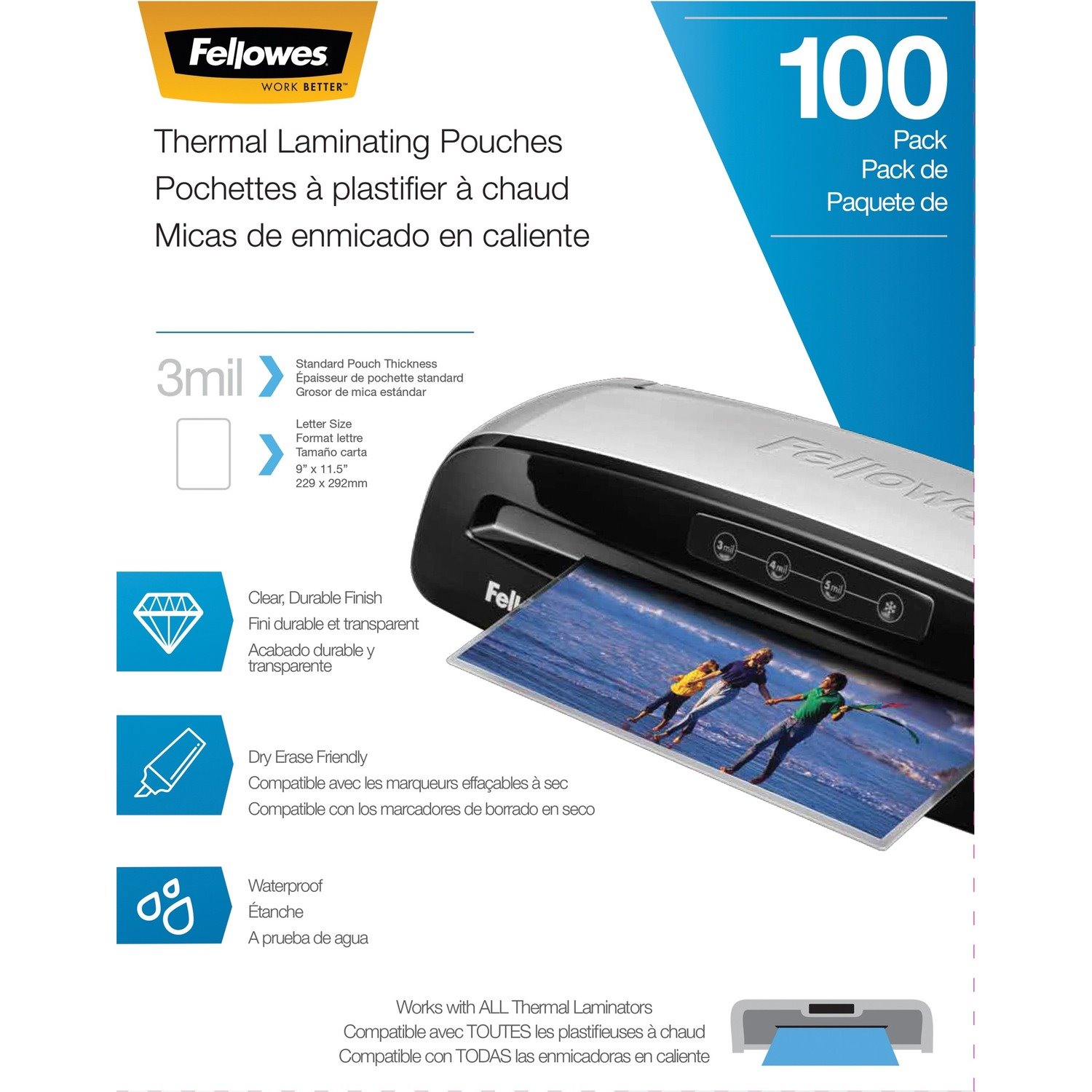 Fellowes Letter-Size Thermal Laminating Pouches