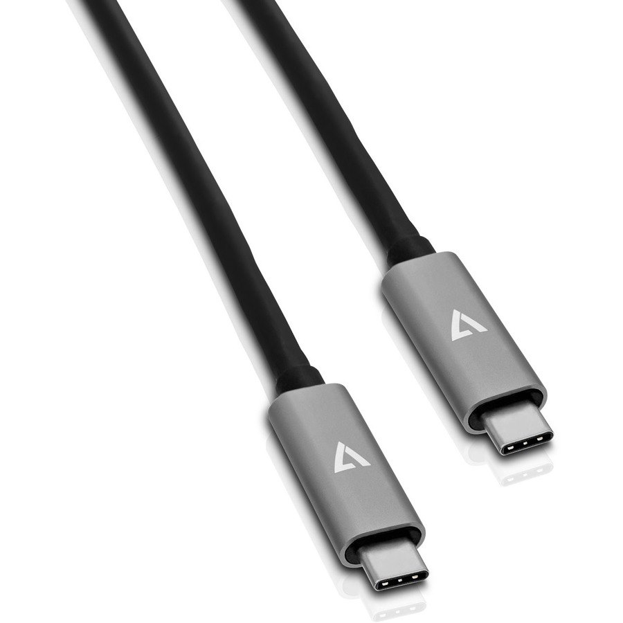 V7 Grey USB Cable USB-C Male to USB C Male 2m 6.6ft