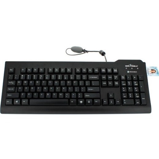 Seal Shield Silver Seal Keyboard - Cable Connectivity - USB Interface - English (US) - Black - TAA Compliant