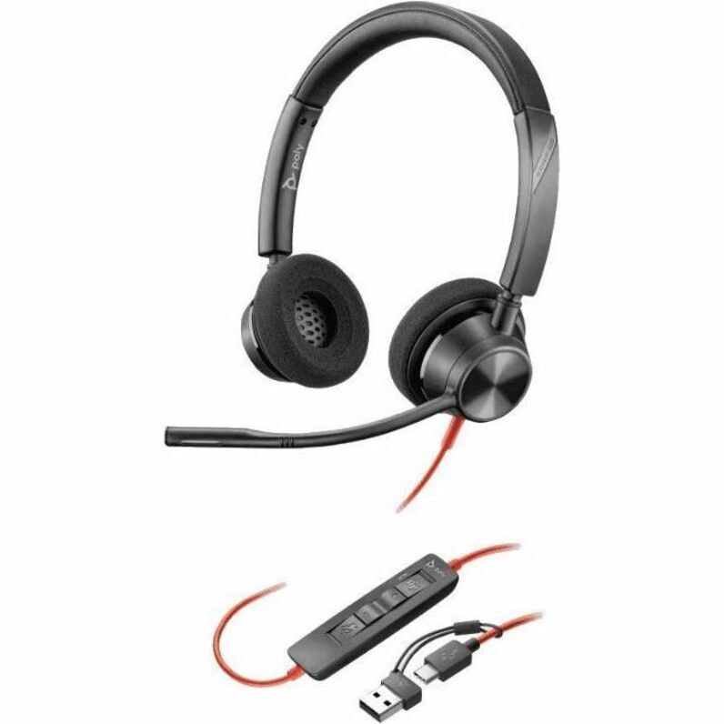 Poly Blackwire Wired On-ear, Over-the-head Stereo Headset - Black